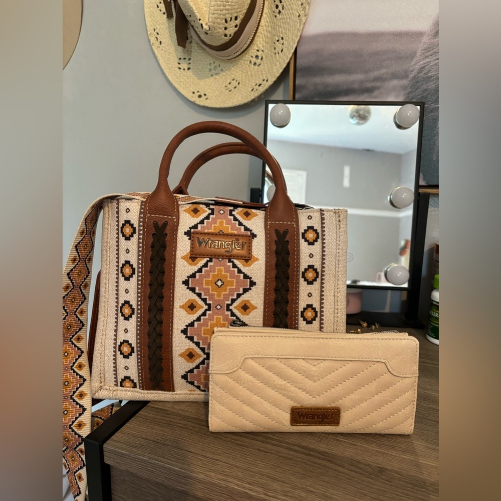 wrangler purse and wallet set